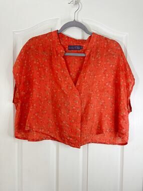 The INDRA Boho Chic Printed Upcycled Silk Crop Top